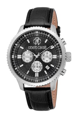 stylish-chronograph-leather-strap-watch