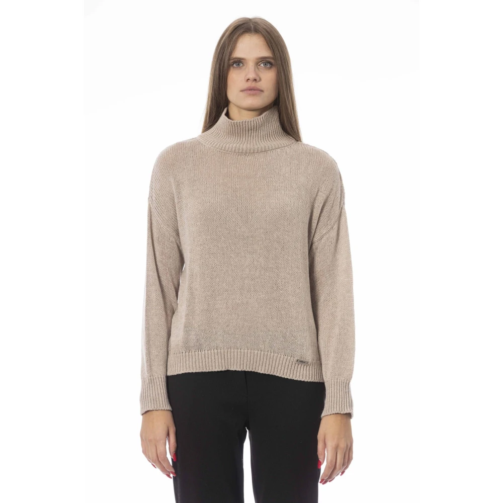 Baldinini Vulcano Hals Trui Lange Mouw Beige Dames