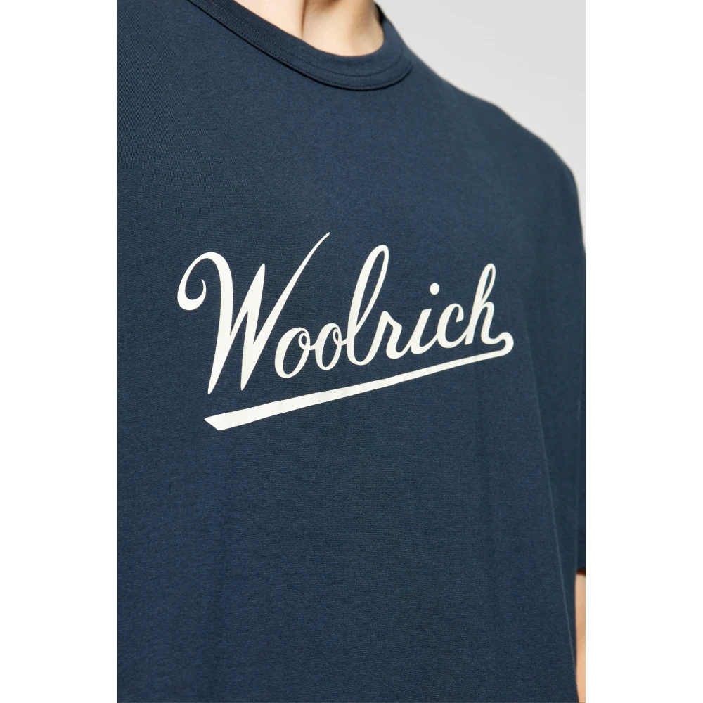 Woolrich T-shirt met bedrukt logo Blue Heren