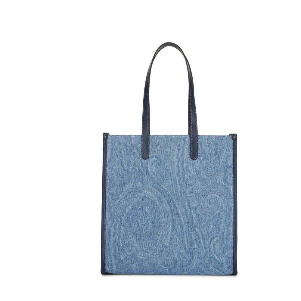 ETRO Denim Shopper met Amebas Patroon Blue Heren