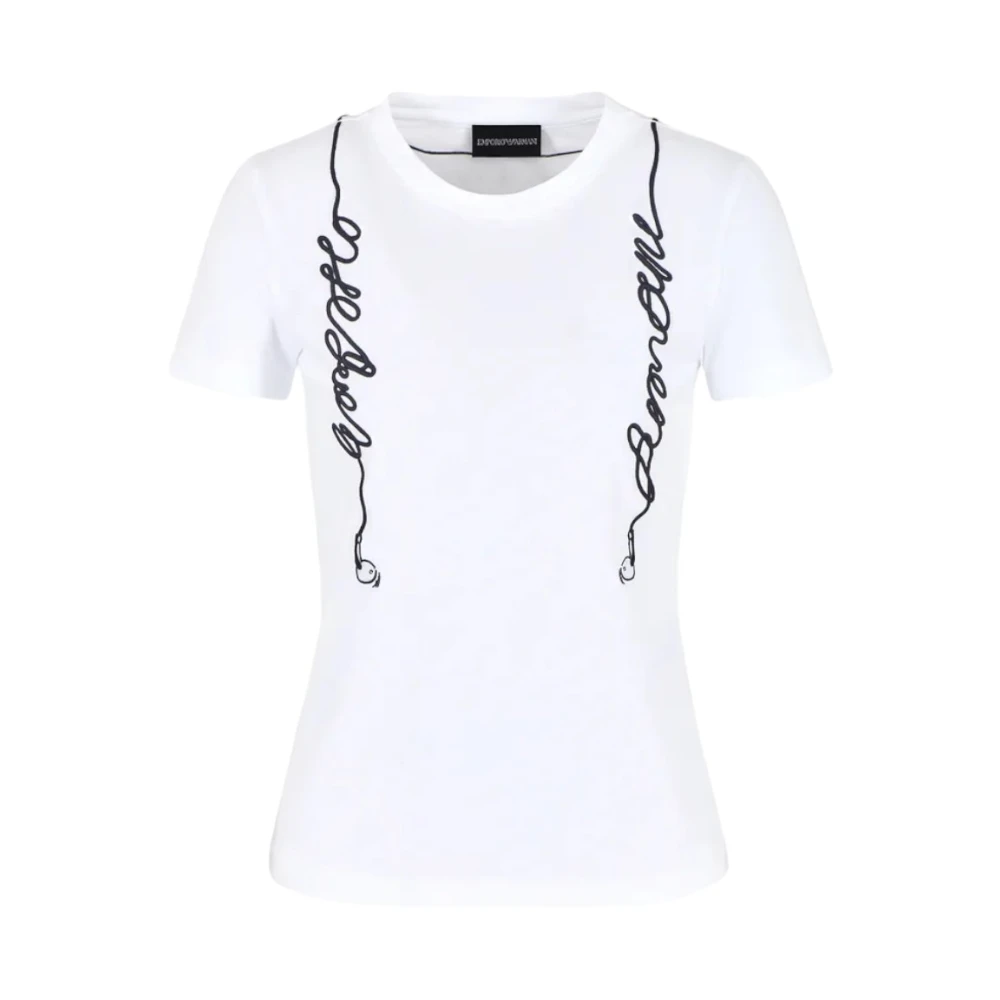 Emporio Armani Casual Katoenen T-Shirt White Dames