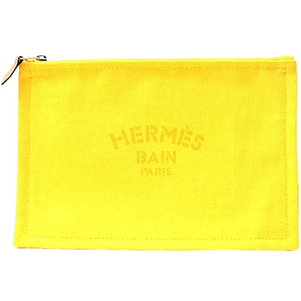 Hermès Vintage Pre-owned Cotton pouches Yellow Dames