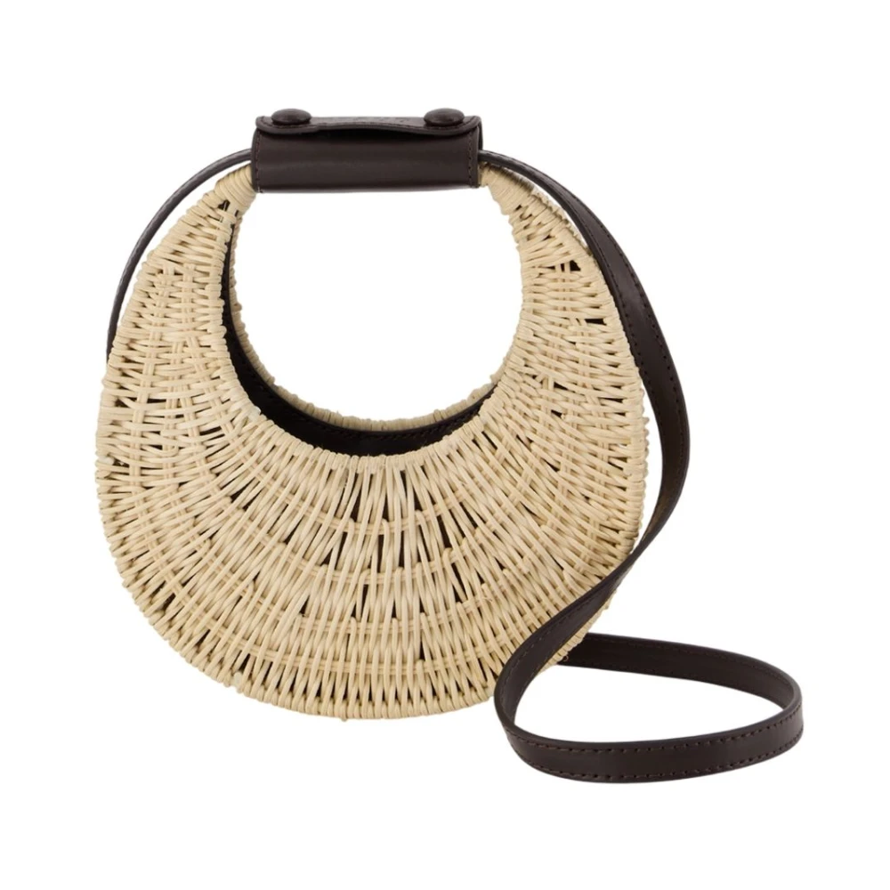 Staud Beige Good Night Moon Wicker Bag - Female - Handbags - One Size - Bags