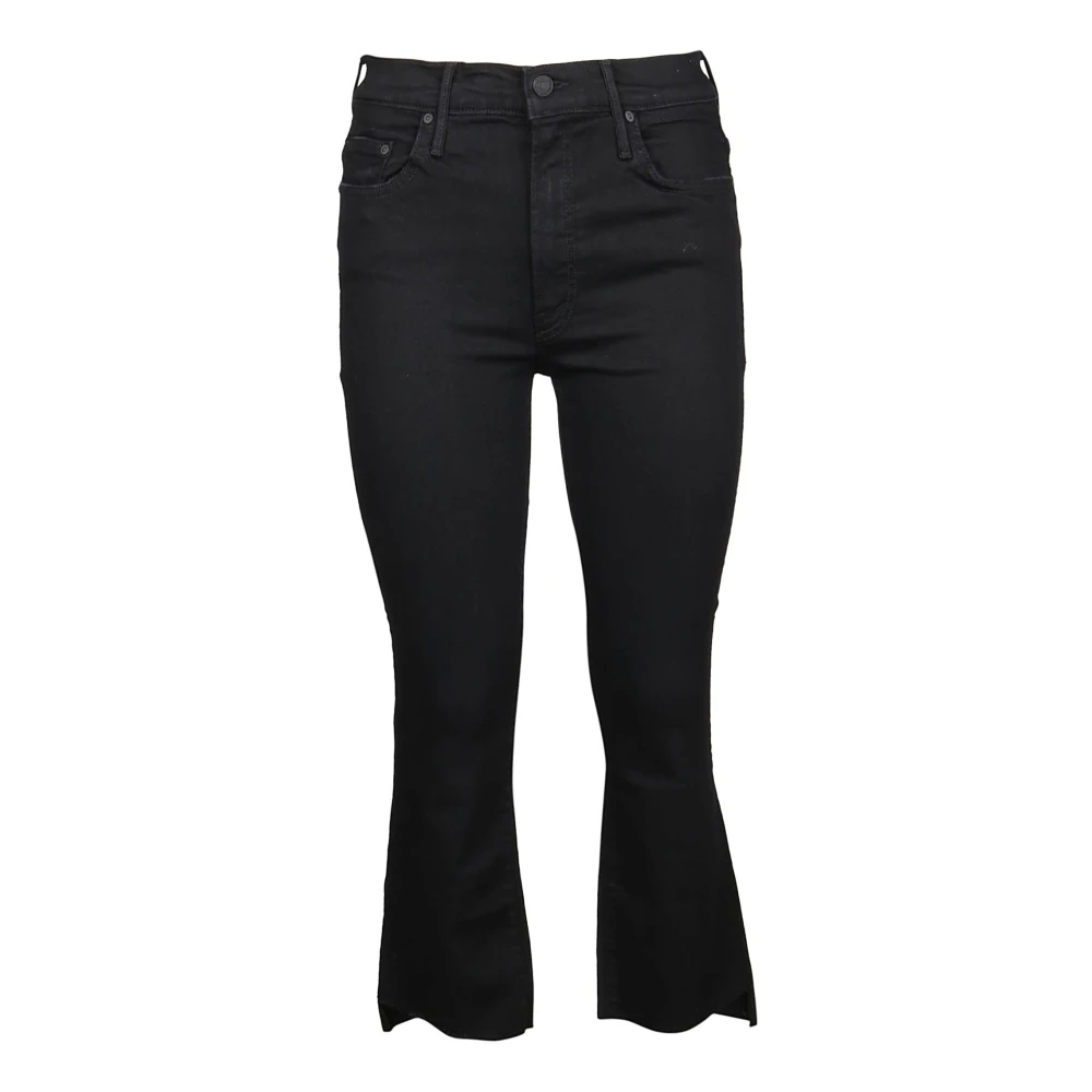 Mother Fray Jeans Insider Crop Style Black Dames