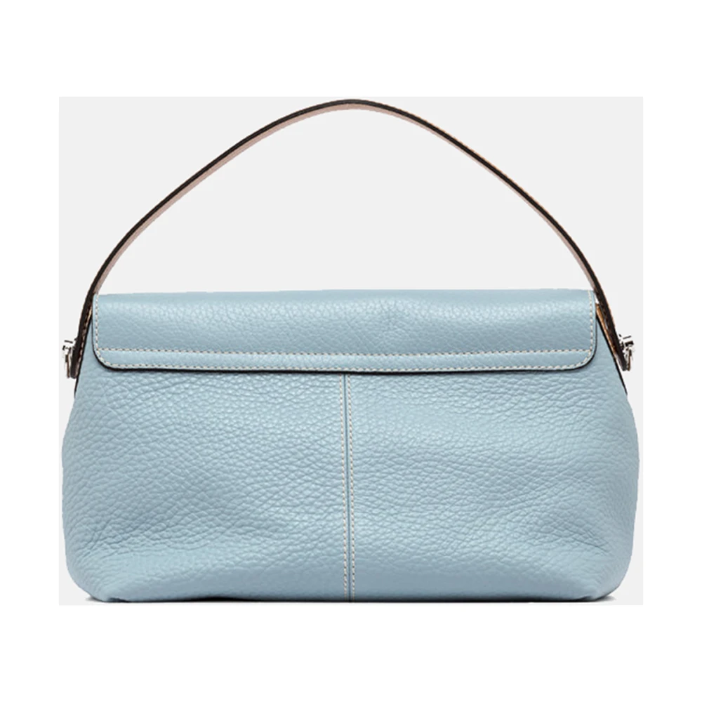 Gianni Chiarini Heldere Blauwe Leren Schoudertas Blue Dames