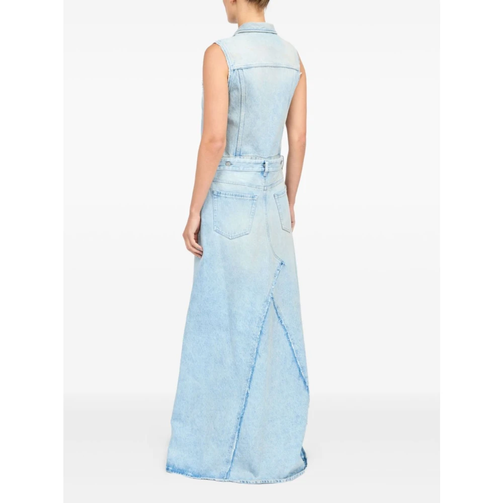 MM6 Maison Margiela Heldere Blauwe Knoopjurk met Zakken Blue Dames