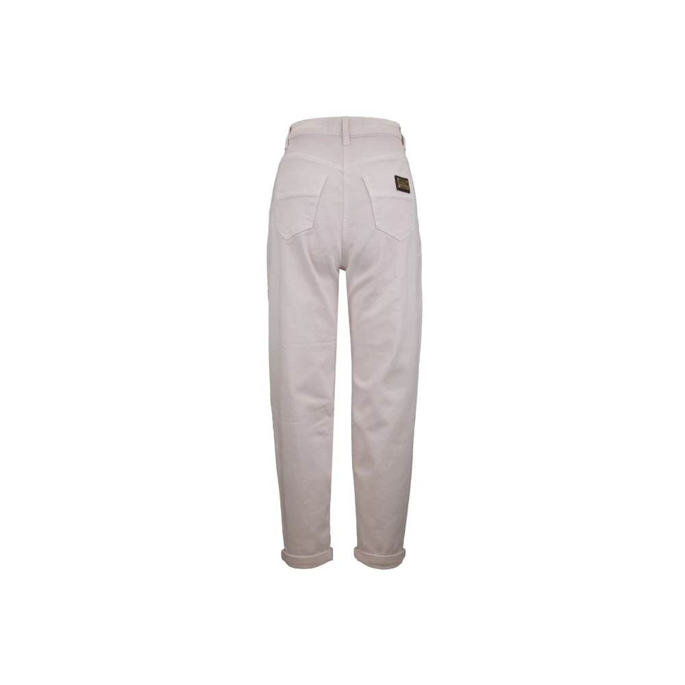 Elisabetta Franchi Gouden Detail Rits Knopen Jeans Pink Dames