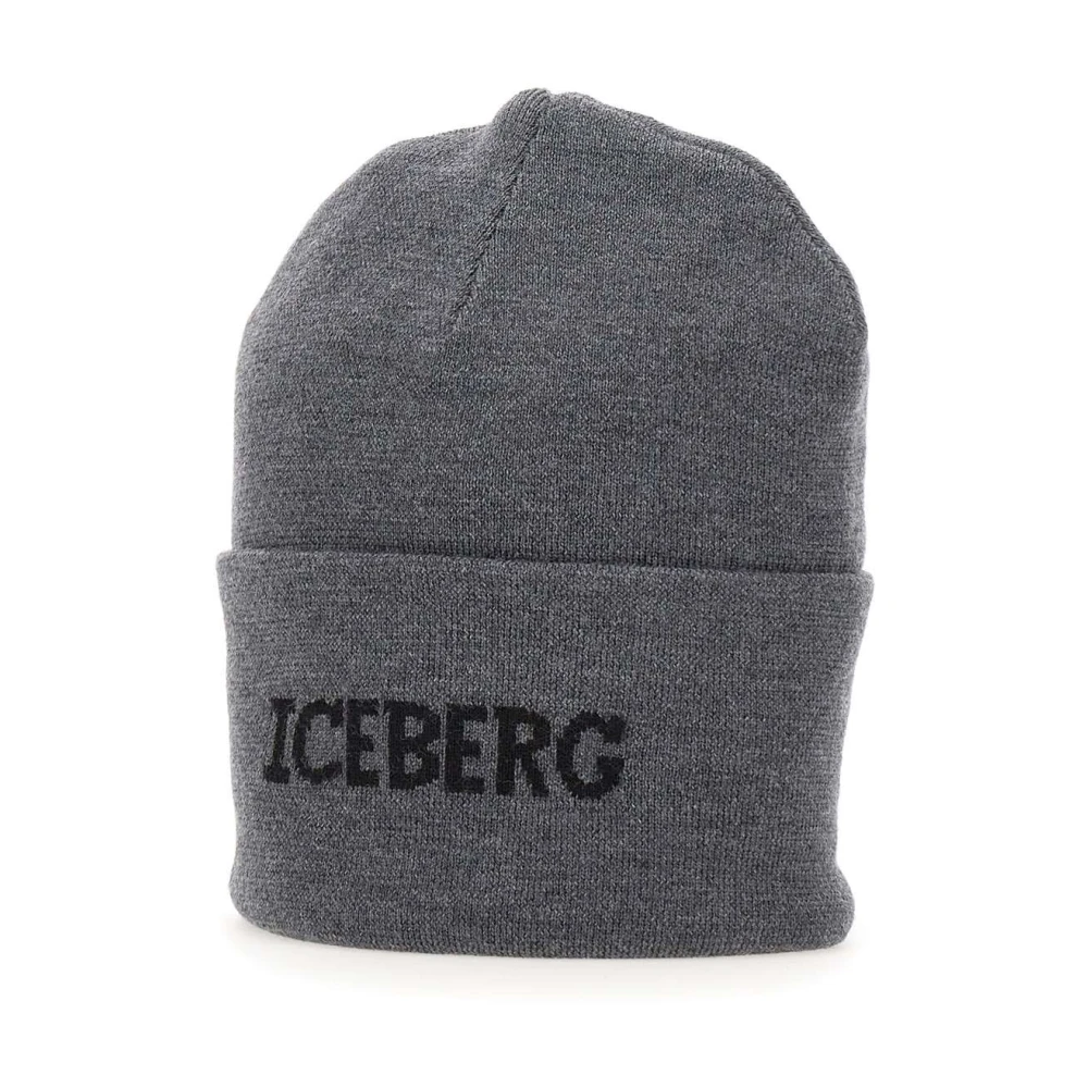 Iceberg Merino Wol Gebreide Muts Gray Heren