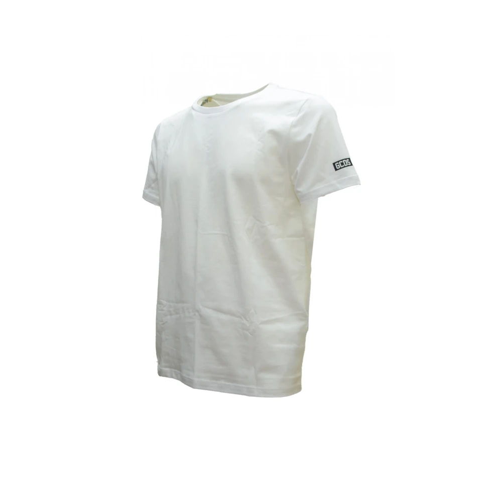 Gcds Witte Katoenen T-shirt met Logo White Heren