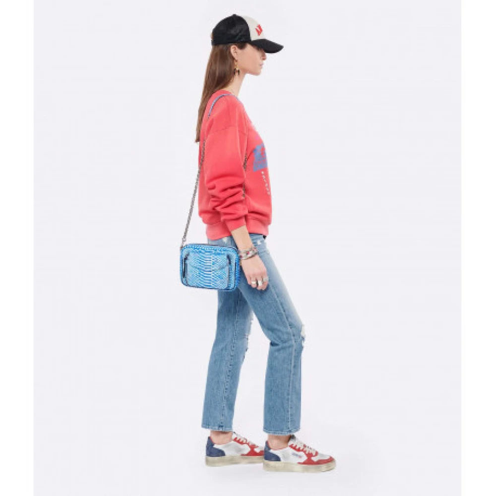 Claris Virot Indigo Python Ketting Schoudertas Blue Dames