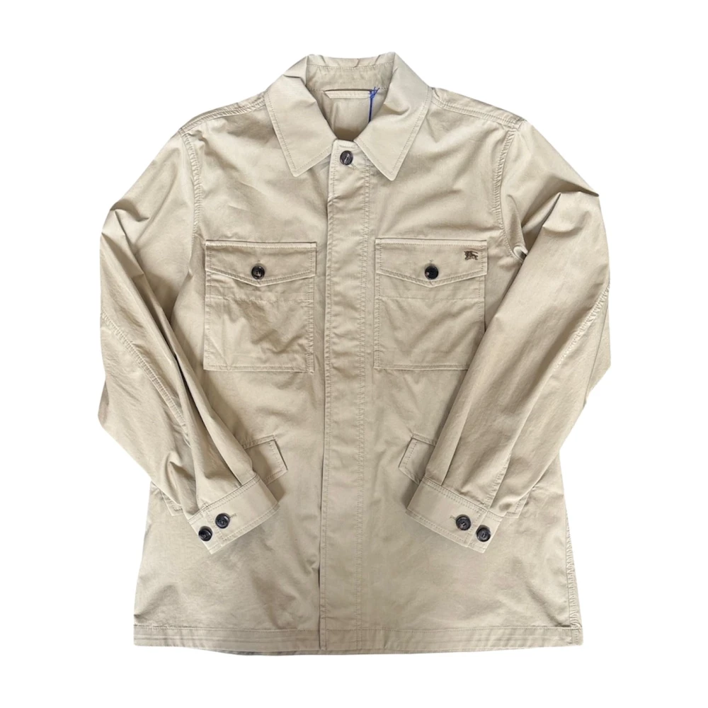Burberry Men's Beige Casual Shirts, L, Jackets