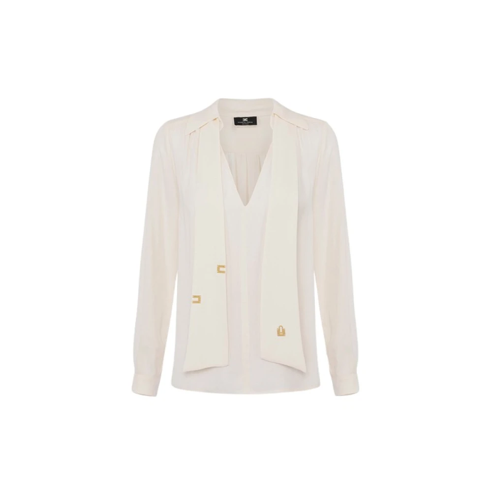 Elisabetta Franchi Elegant Wit Overhemd Ca02341E2 White Dames