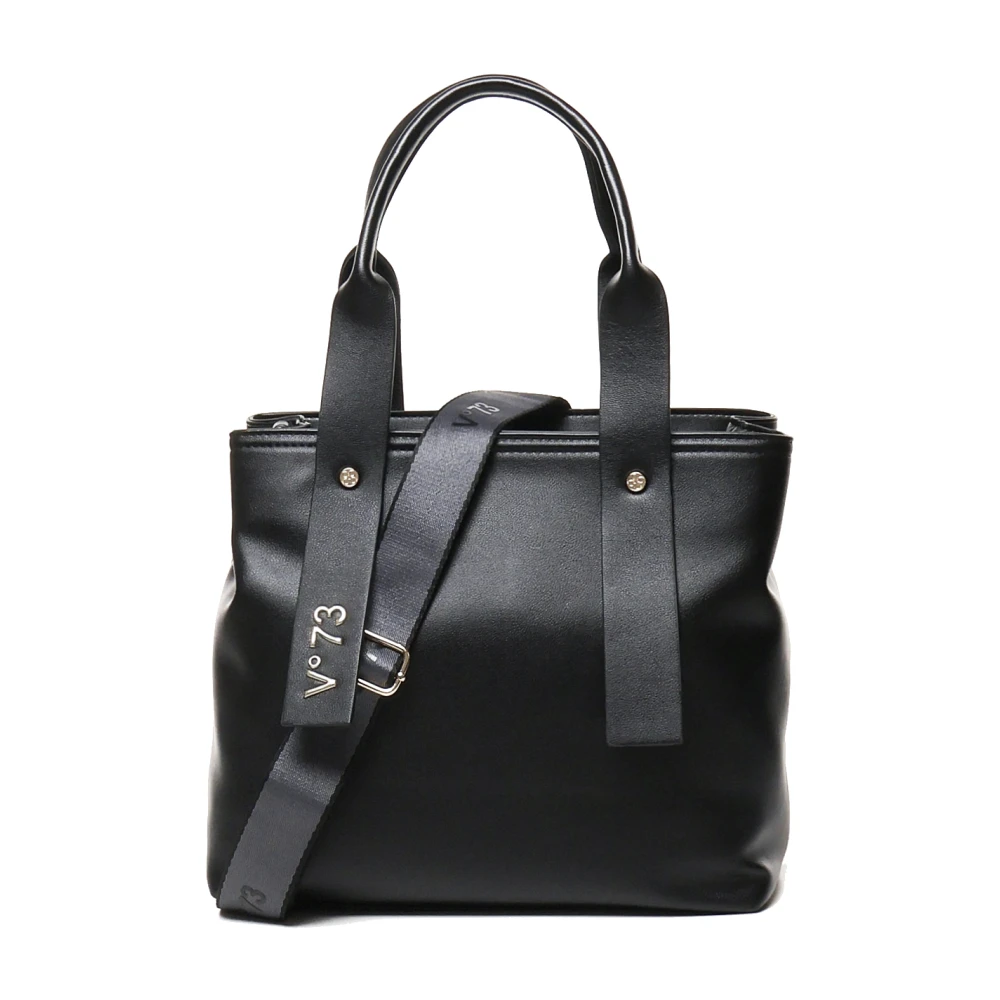 V73 Zwarte microkorrel winkeltas met gouden accenten Black Dames