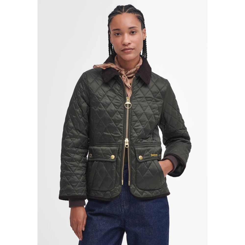Barbour Gewatteerde Aansluitende Jas voor Vrouwen Green Dames