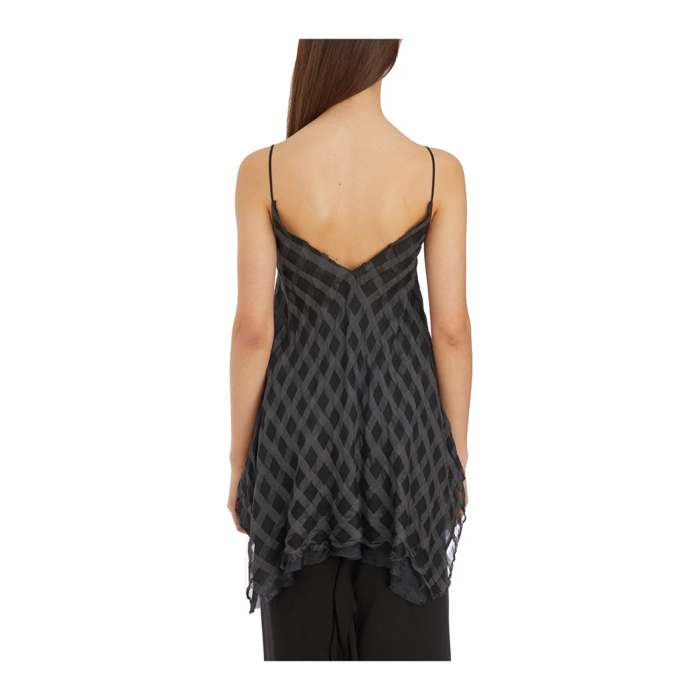 Marc Le Bihan Katoenen en Zijden Tanktop Gray Dames