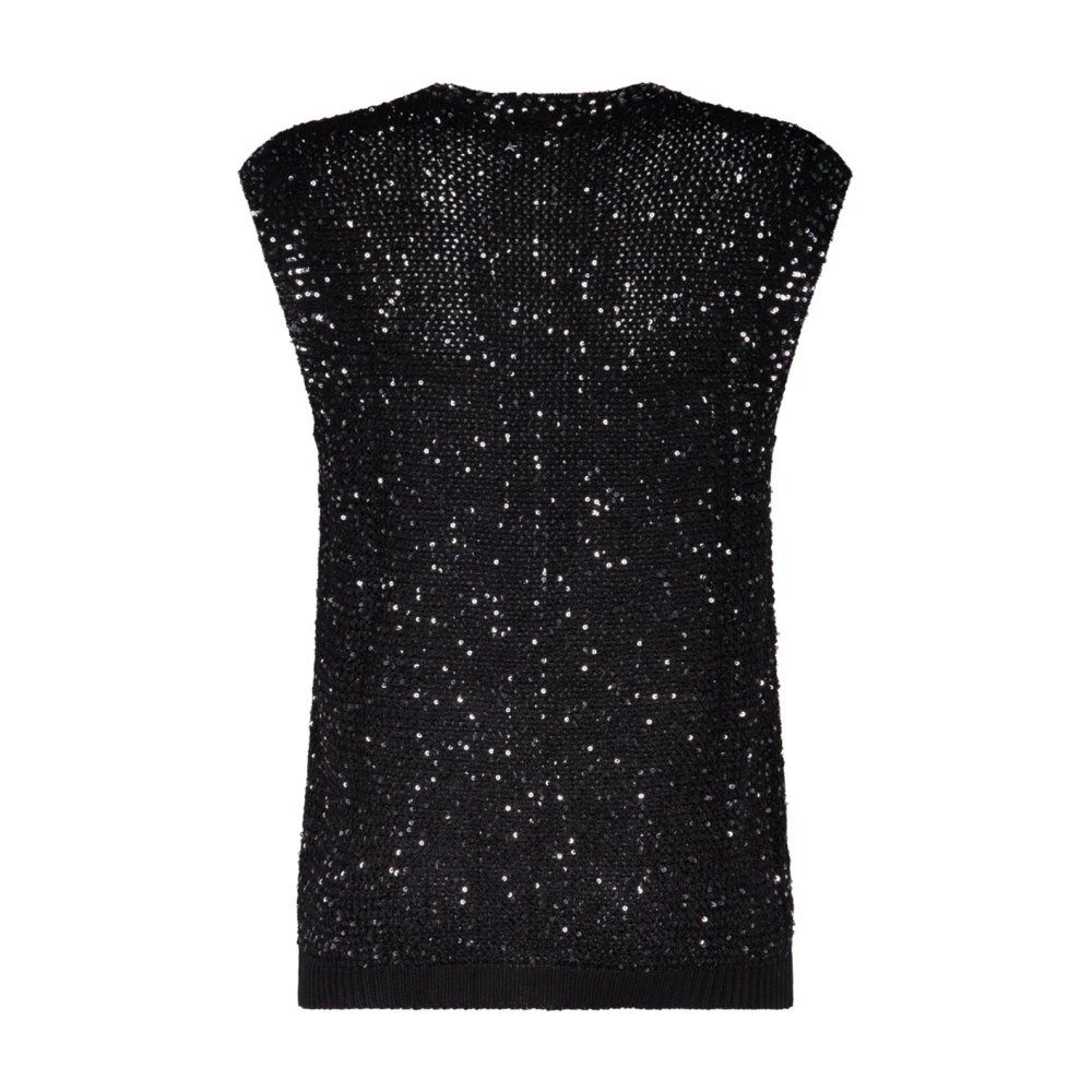 Golden Goose Zwart Mesh Pailletten Ster Choker Top Black Dames