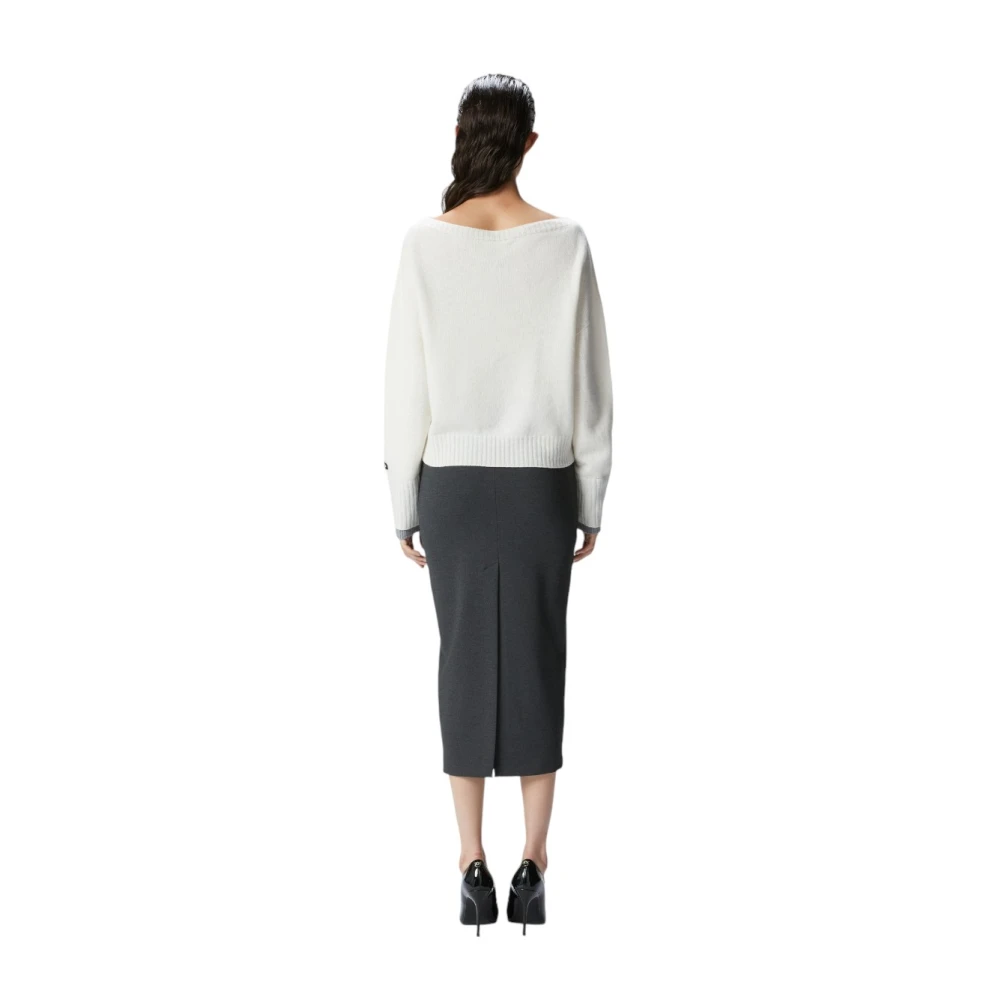 pinko Stijlvolle Gebreide Top White Dames