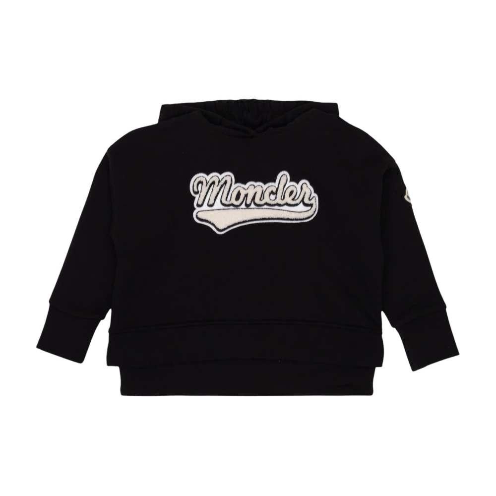 Moncler Unisex Kids Black Kids Sweatshirts, 6 Y, Hoodie With Logo