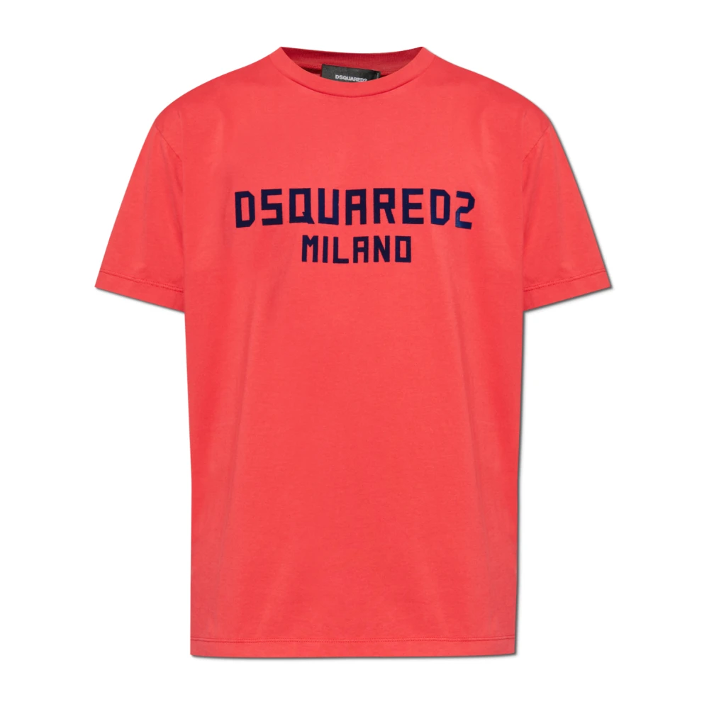 Dsquared2 Men's Red T-Shirt With Logo - T-Shirts - L - Tops