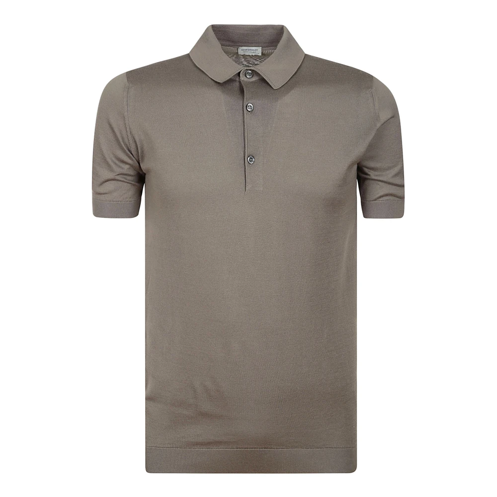 John Smedley Lichtbruine Polo Shirt met Halve Mouwen Beige Heren
