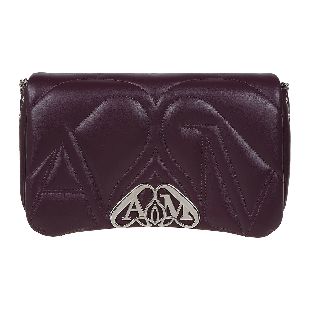 Alexander mcqueen Kleine gevoerde lamsskin zeehonden tas Purple Dames