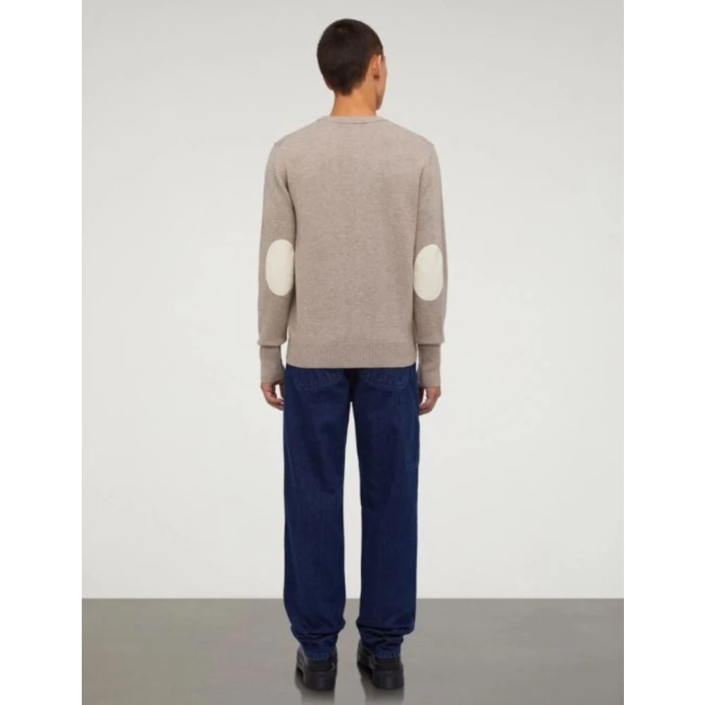 Aspesi Super Geelong Wool Crewneck Sweater Beige Heren