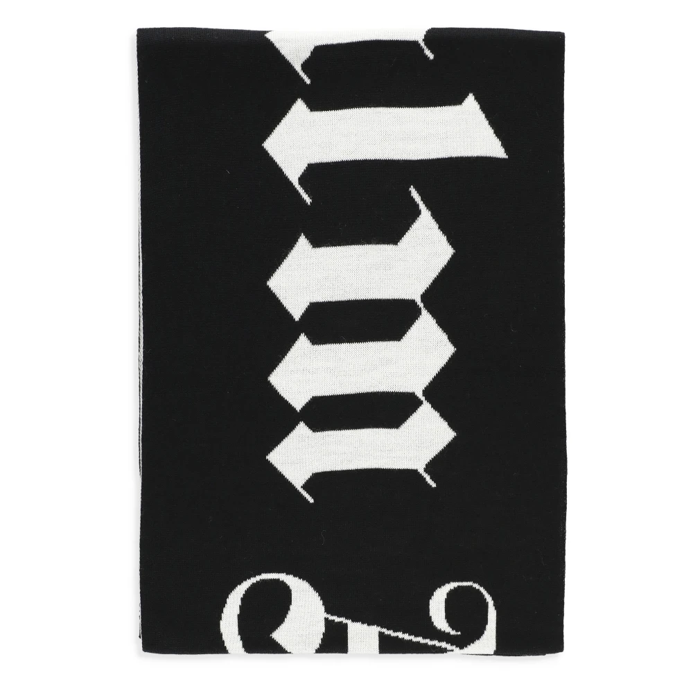 Palm Angels Wolmix Sjaal met Contrasterend Logo Black Heren