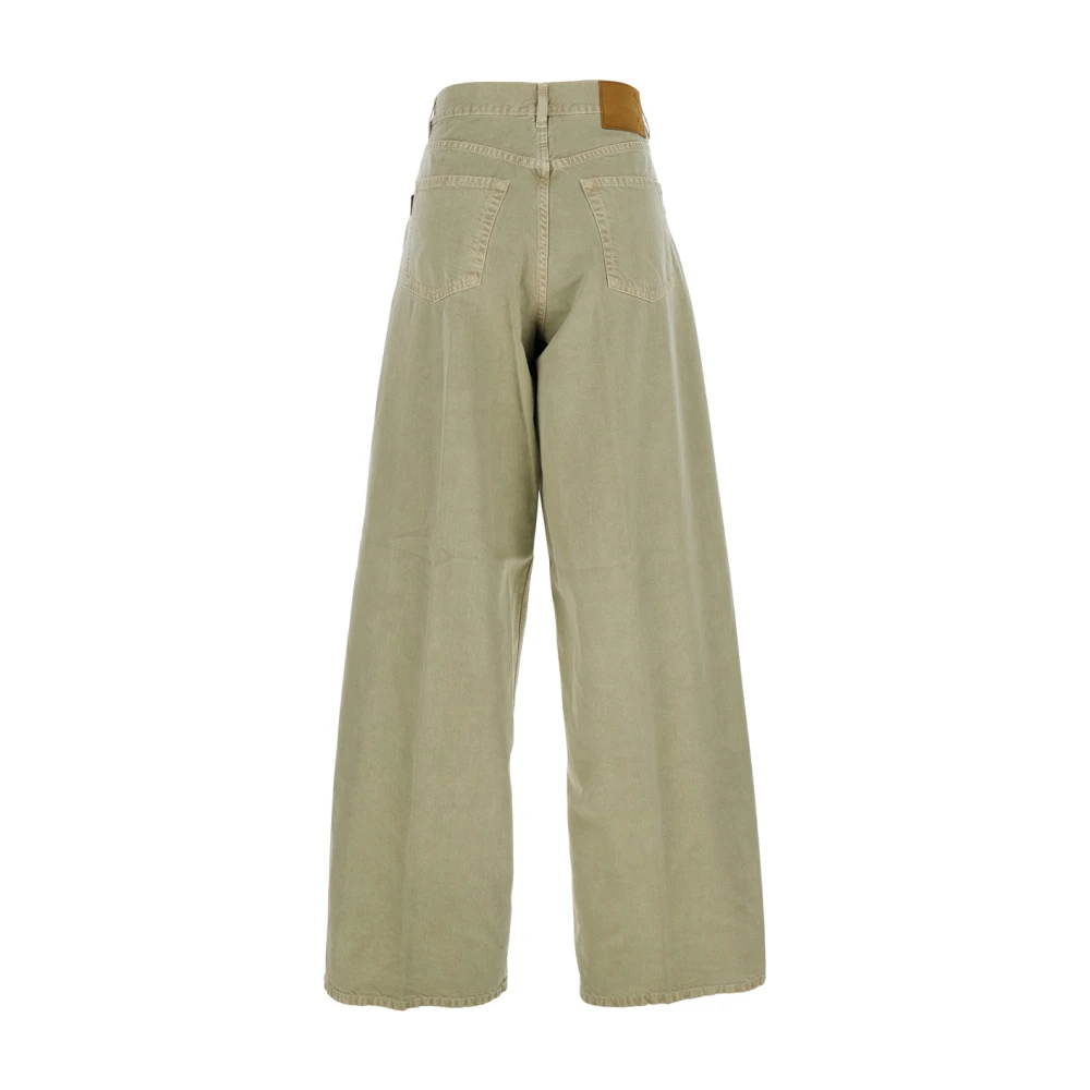 Haikure Groene Logo Patch Katoenen Twill Jeans Green Dames
