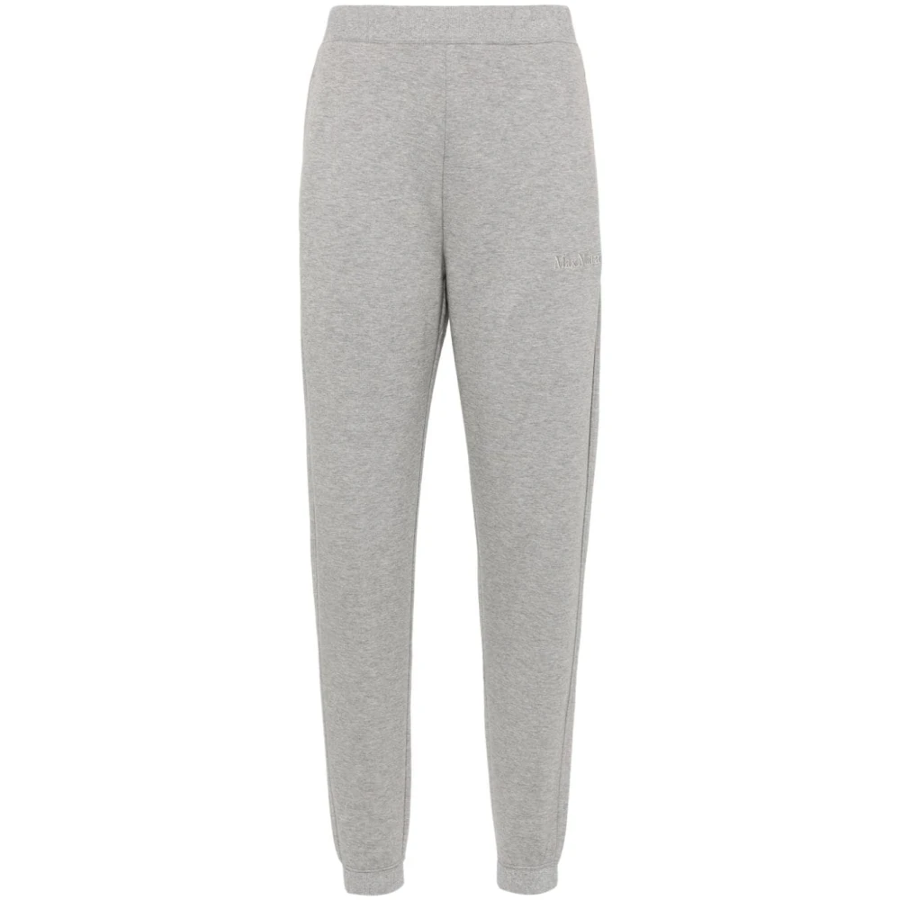 Max Mara Grijze geribbelde joggingbroek met geborduurde details Gray Dames