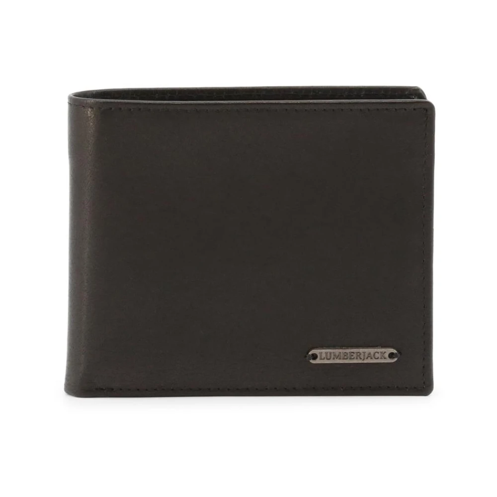 Lumberjack Men's Black Leather Bifold Wallet With Coin Purse