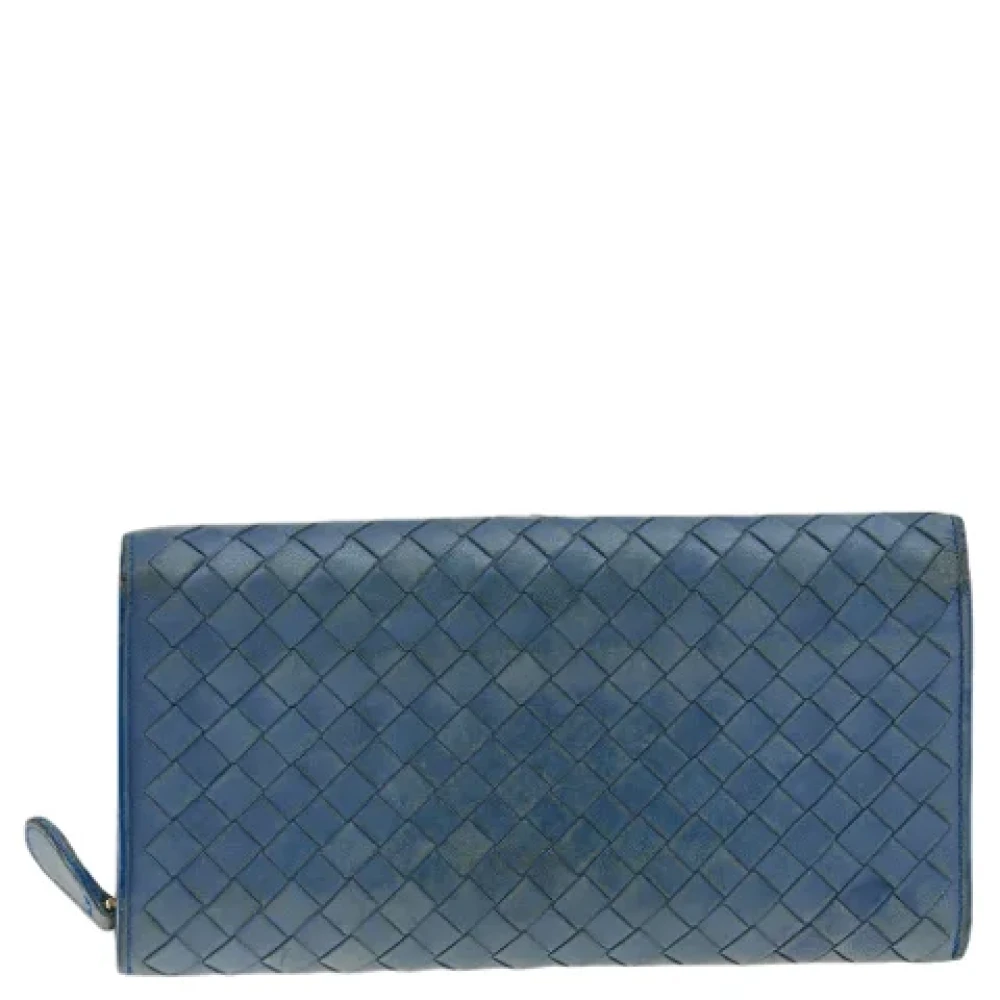 Bottega Veneta Vintage Pre-owned Leather wallets Blue Dames
