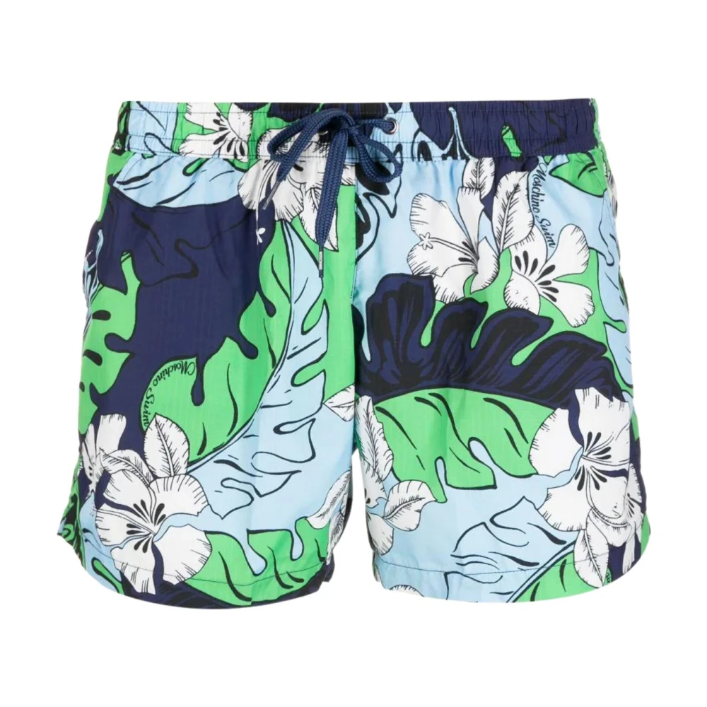 Moschino Ljusblått strandkläder med blommönster för män Blue, Herr