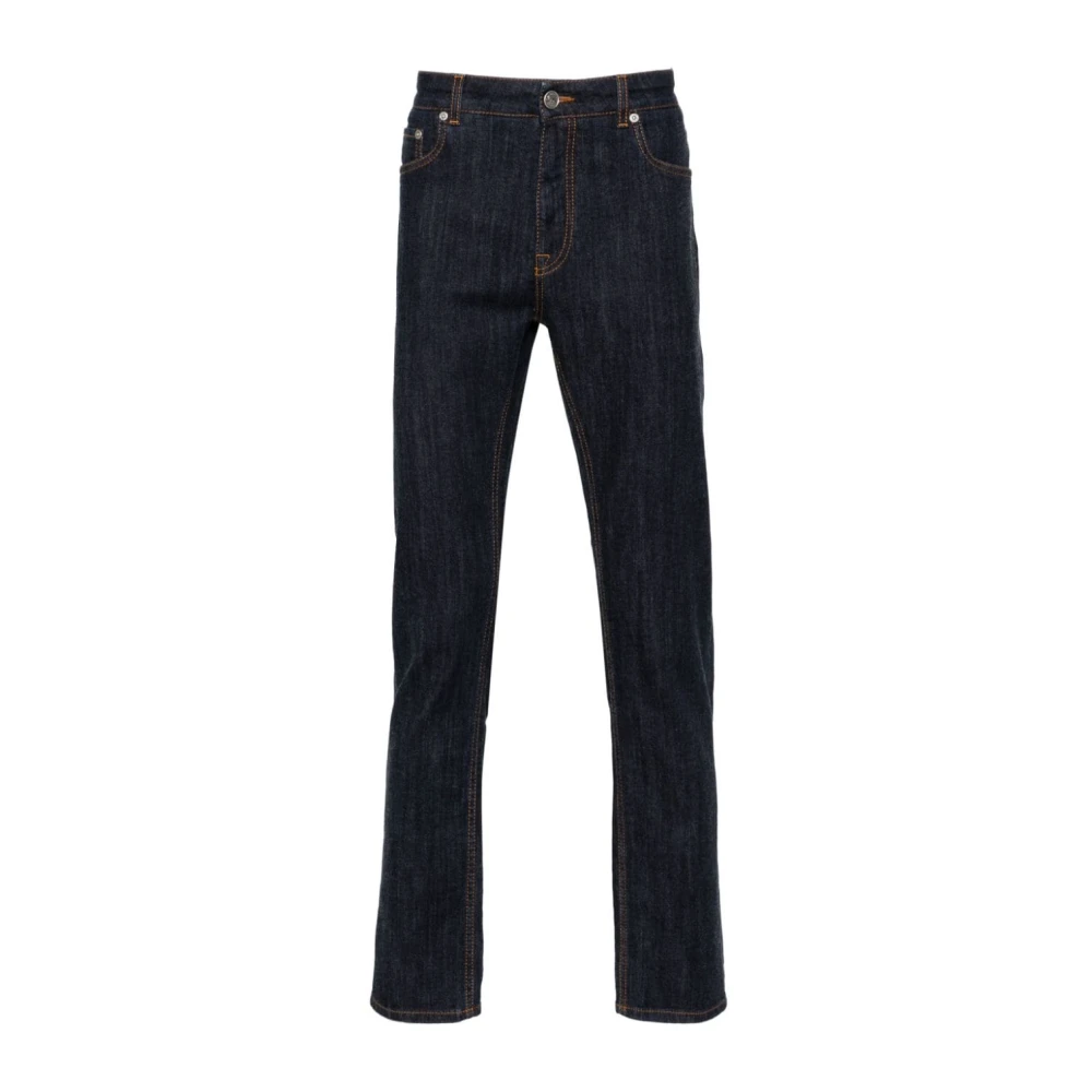 ETRO Blauwe Slim Fit Denim Jeans Blue Heren