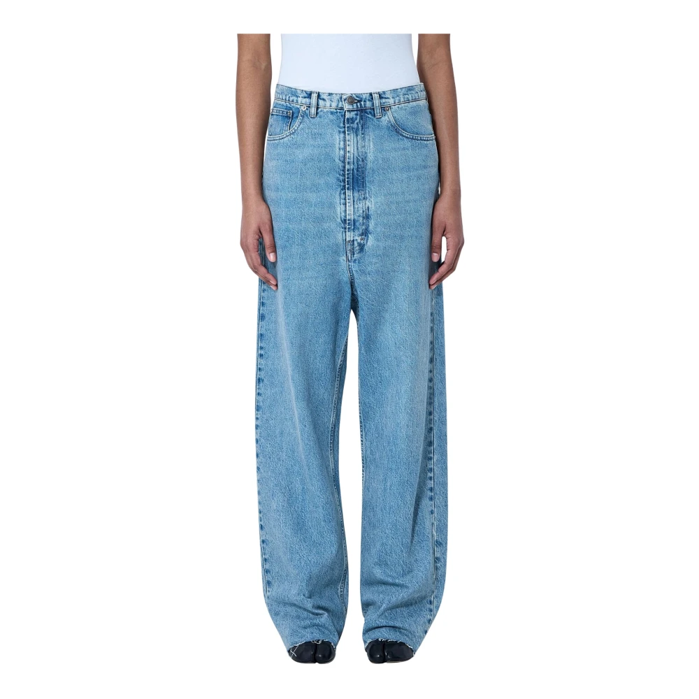 Maison Margiela Wide-Leg Denim Trousers - Female - Loose Fit Jeans - Blue - W26 - Jeans
