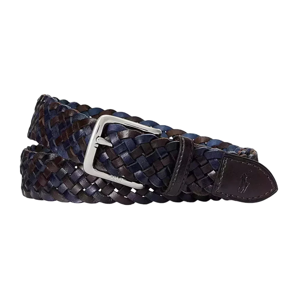 Ralph Lauren Gevlochten leren riem Brown Heren