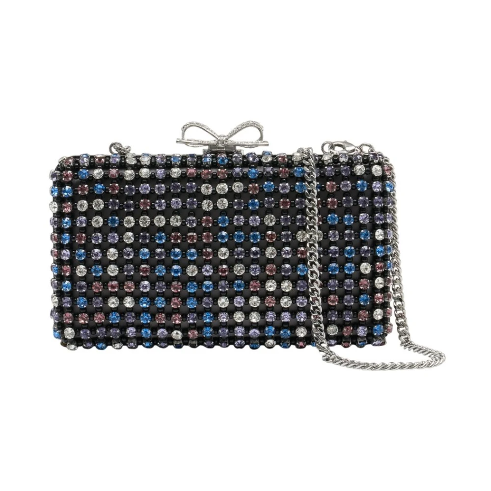 Self Portrait Women's Multicolor Clutches, One Size, Multi Crystal Embellished Clutch Bag