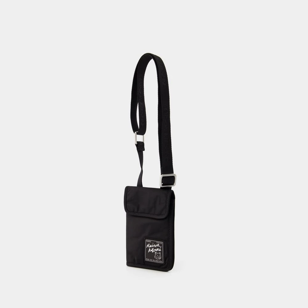 Maison Kitsuné Crossbody Nek Pouch Black Heren