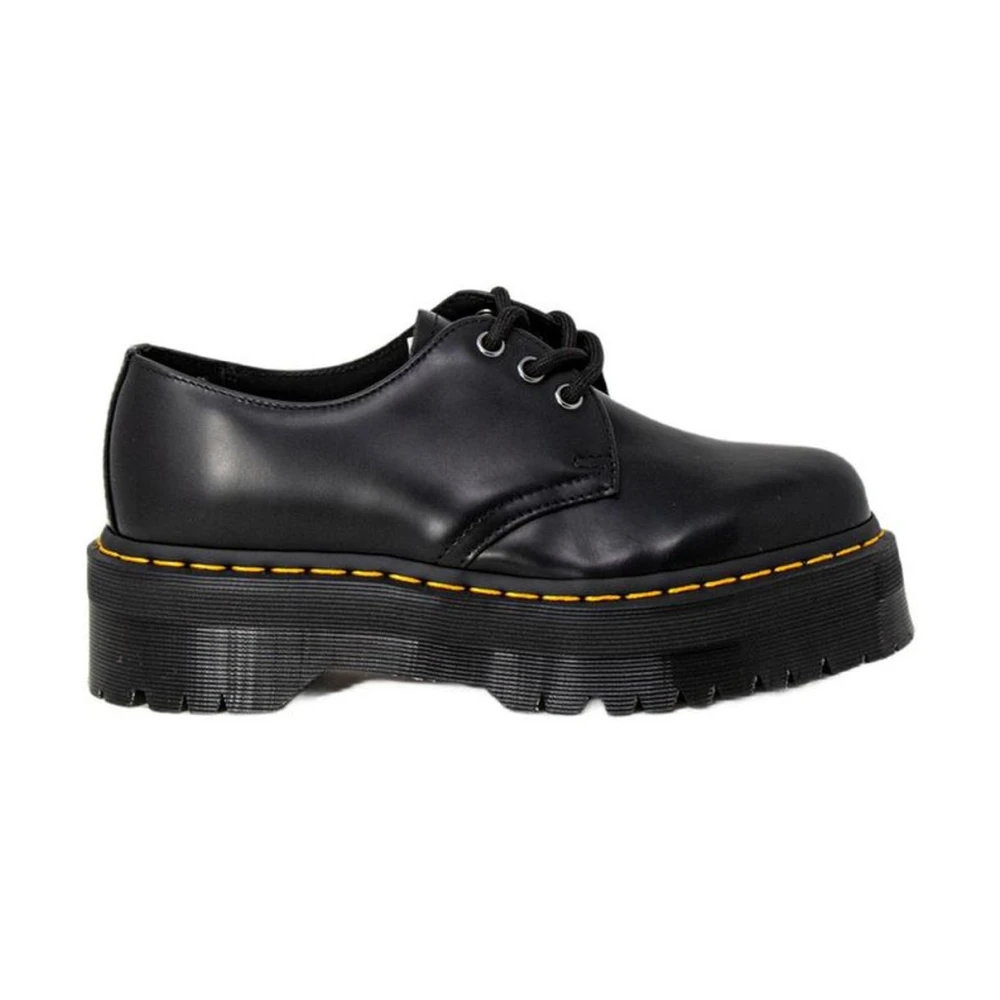 Dr. Martens Black Leather Lace-Up Trainers - Female - Laced Shoes - 7 Uk - Shoes