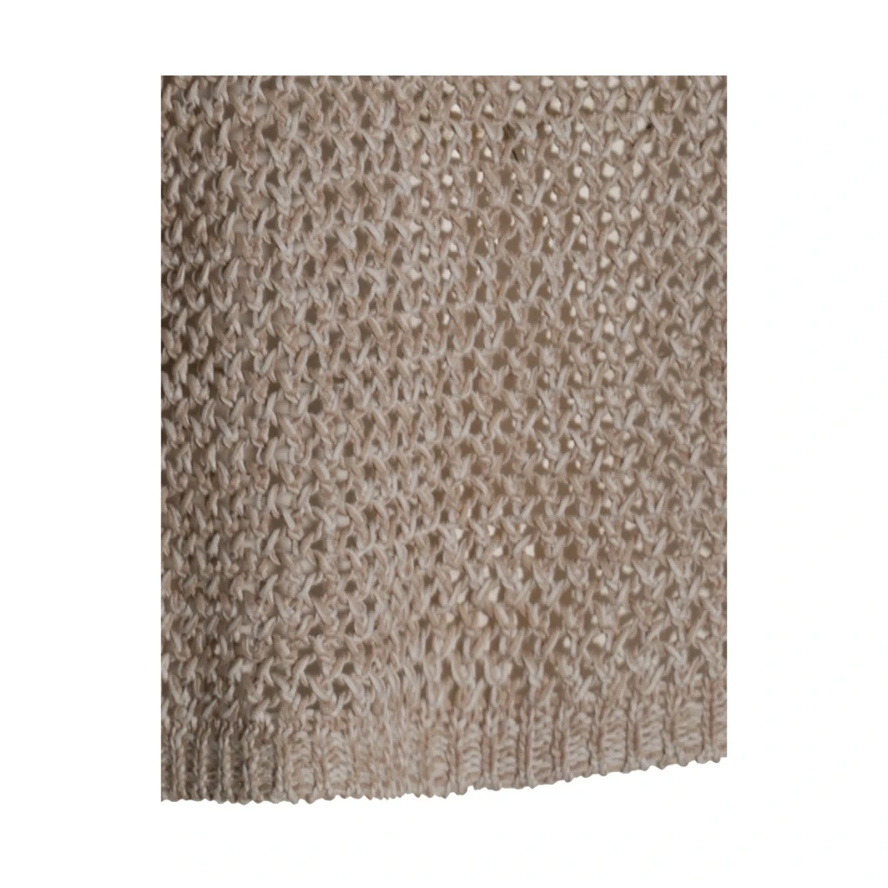 Fabiana Filippi Beige Crew Neck Sweater Gray Dames