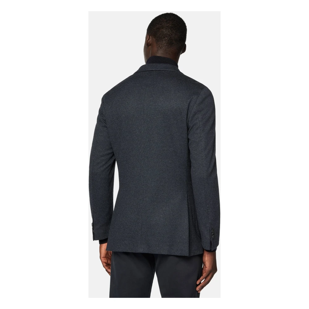 Boggi Milano Micro Fancy Jersey Blazer Style Cernobbio Blue Heren