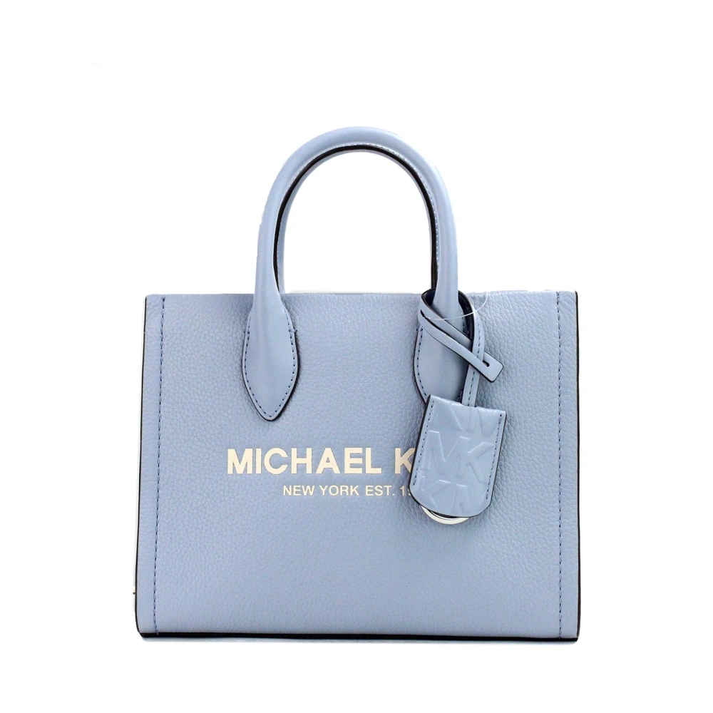 Michael Kors Blauwe Leren Rits Shopper Tote Tas Blue Dames