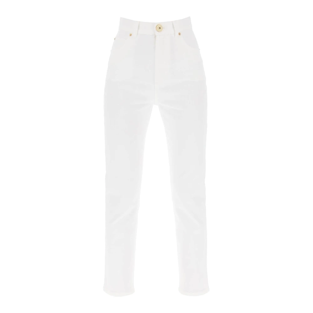 Balmain Hoge Taille Slim Jeans White Dames
