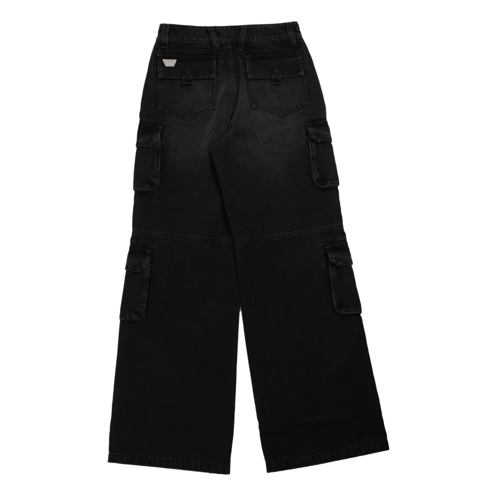 Misbhv Zwarte Denim Cargo Broek Black Dames
