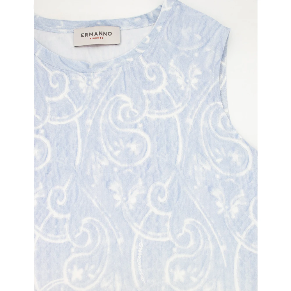 Ermanno Scervino Lichtgewicht Viscose Tanktop Blue Dames