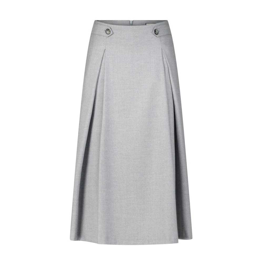 Seductive Elegante Geplooide Midi Rok Gray Dames
