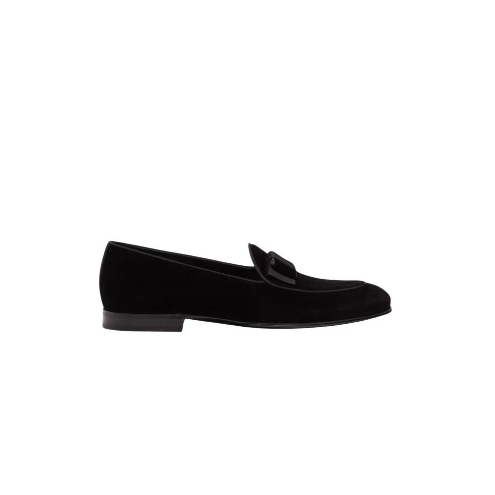Dolce & Gabbana Men's Black Loafers, 6 Uk, Velvet Loafers For