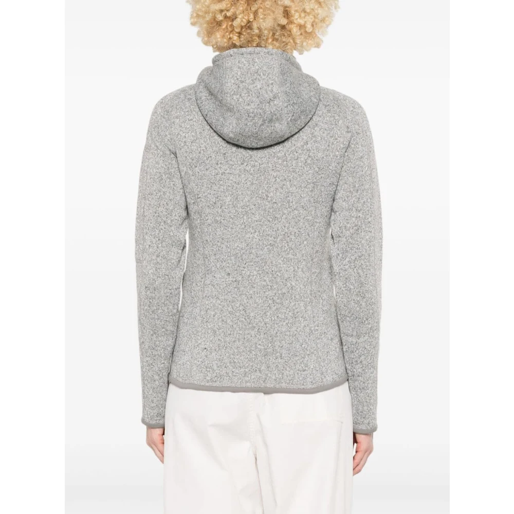 Patagonia Gebreide textuur hoody met fleece voering White Dames