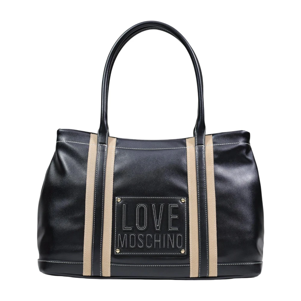 Love Moschino Women's Black Shopping Bags, One Size, Large Tote Bag