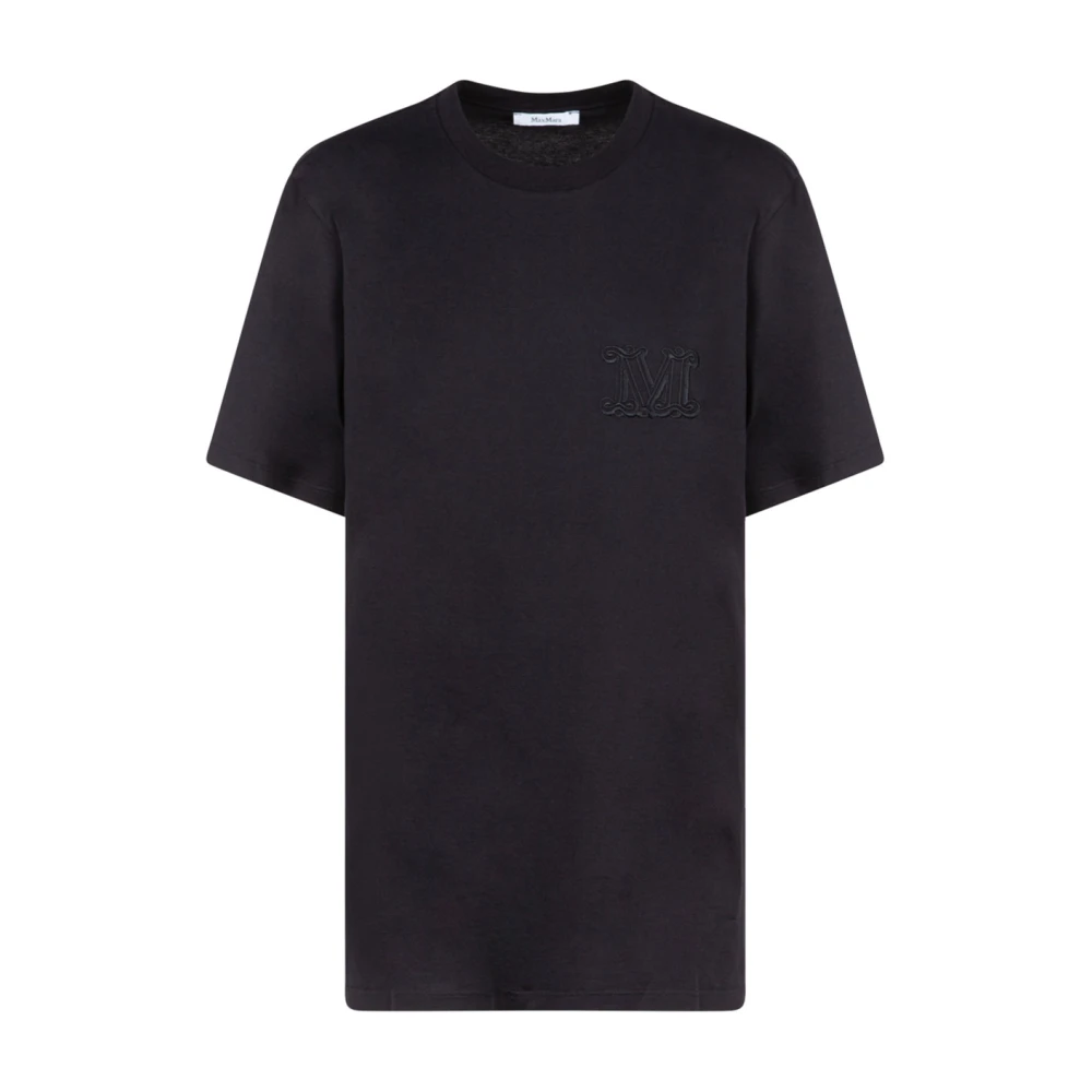 Max Mara Women's Black Logo Embroidered T-Shirt