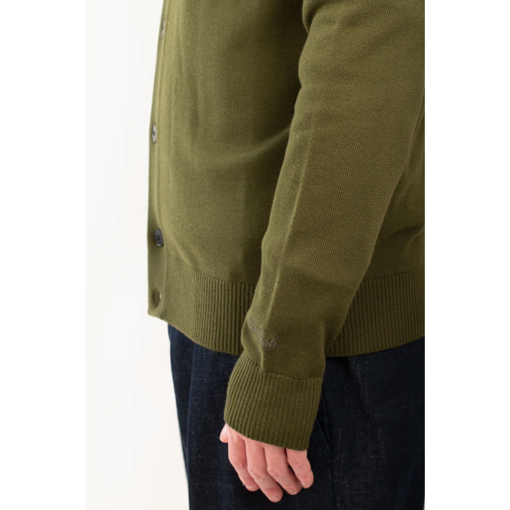 MC2 Saint Barth Lichte Merino Cardigan Green Heren